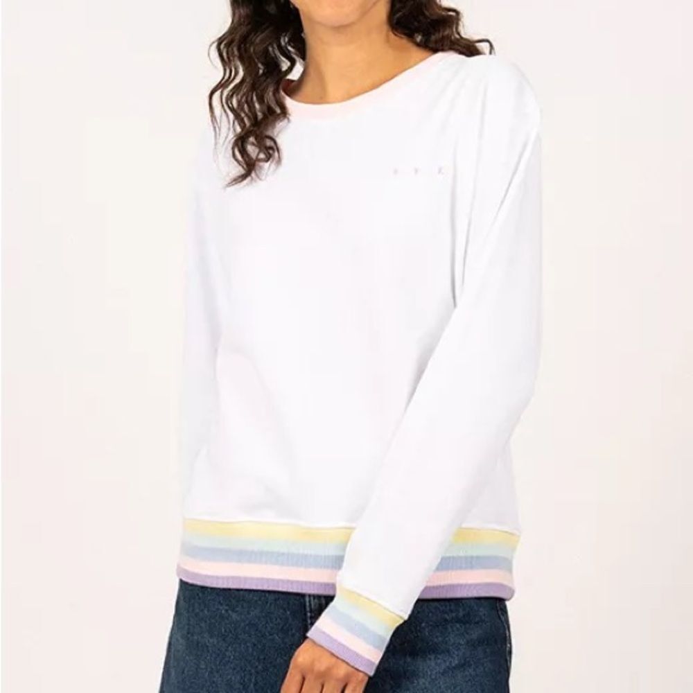 The Saint James Perla Sweater Sweatshirt Pastel Stripe Rainbow White 14